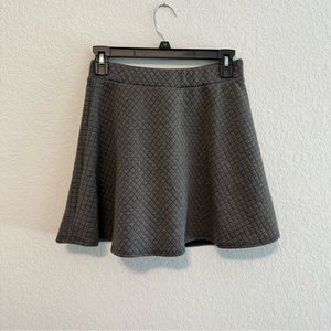 Joe B Grey Quilted Mini Skater Skirt